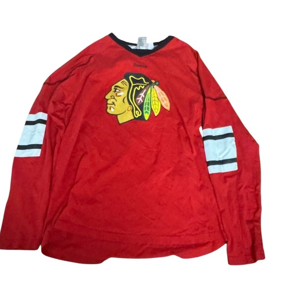 Reebok Tops - Chicago Blackhawks Kane 88 NHL Long Sleeve Reebok Hockey Red L